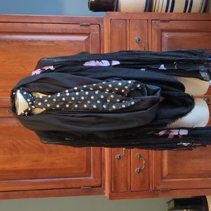 5 Black Scarves Scarf Wraps Infinity LOT